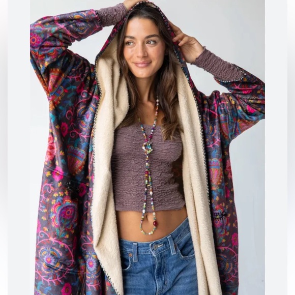 NATURAL LIFE Floral Hooded Cardigan - Multicolor - Picture 2 of 9